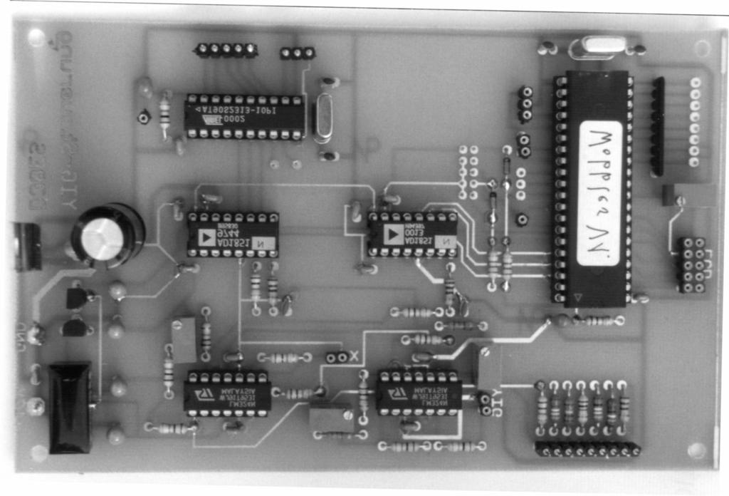 Fig 20: Prototype of micro controller board. switched on, the tuning voltage generated through the FC AT90S2313 (IC5) starts automatically.