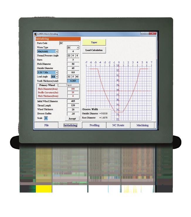 Software Technology Innovative R&D Intelligent NC Technology Intelligent Software Technology Luren Precision develops our own wormsgrinding software that includes: Initializing, profiling and NC