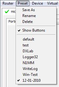 PRESET MENU For easy switching among applications, Router supports up to 12 user definable Presets.