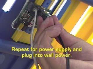 Repeat for the power supply wire and plug it into wall power.