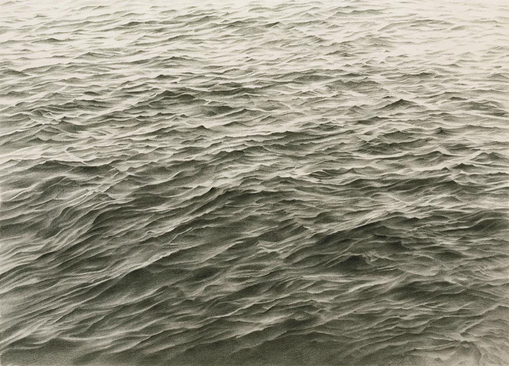 Vija Celmins, Untitled (Ocean), Graphite on acrylic ground on paper, 14 1/8 x 18 7/8 inches, 1970
