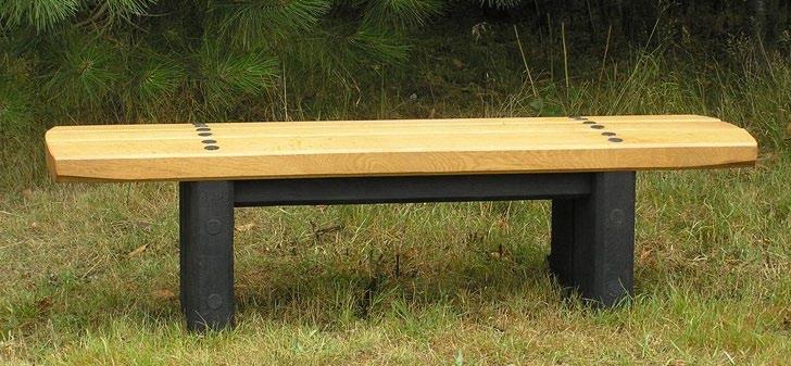 LINE OF CUT BENCH IN GREEN OAK Brings a touch of zen to any garden with contrasting charred oak legs and