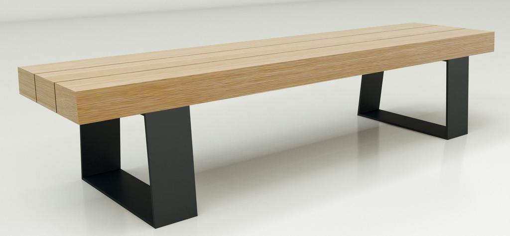 THE FOLD BENCH Offers a contemporary and extremely durable seating option for a wide variety of public spaces. The generous timber sections are slightly domed for comfort and water run off.