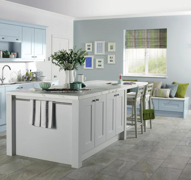 The smooth matt lacquered paint finish of Stowe will give your kitchen a contemporary feel that can be further enhanced with key