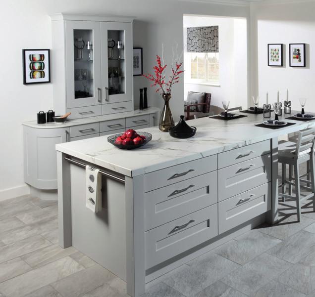 1 2 1 & 2 Stowe in painted Light Grey with stainless steel effect handle