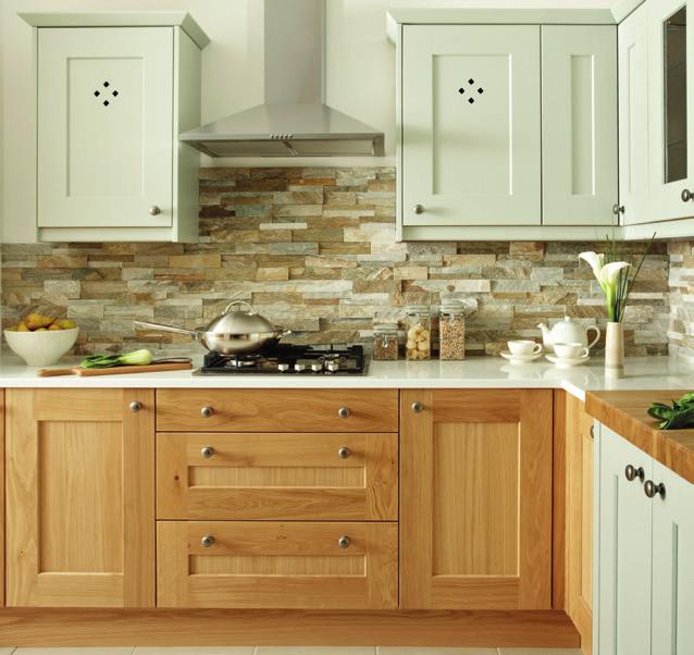1 2 1 Erin in painted Gooseberry and Natural Oak with cast iron effect knob (K136) 2 Erin