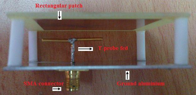 Omar et al.,2013 Table 2: Summarize of square patch antenna design using t-probe fed Microstrip Square Patch Antenna Dimensions (mm) Patch Width,W p1 42.94 Length,L p1 42.94 Thickness,h 0 0.