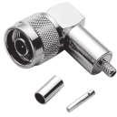 0 Type N Elbow Plug Crimp, RG58, 50 Ohm Dimension Gold Nickel 1-1337627-0 25 Silver Silver