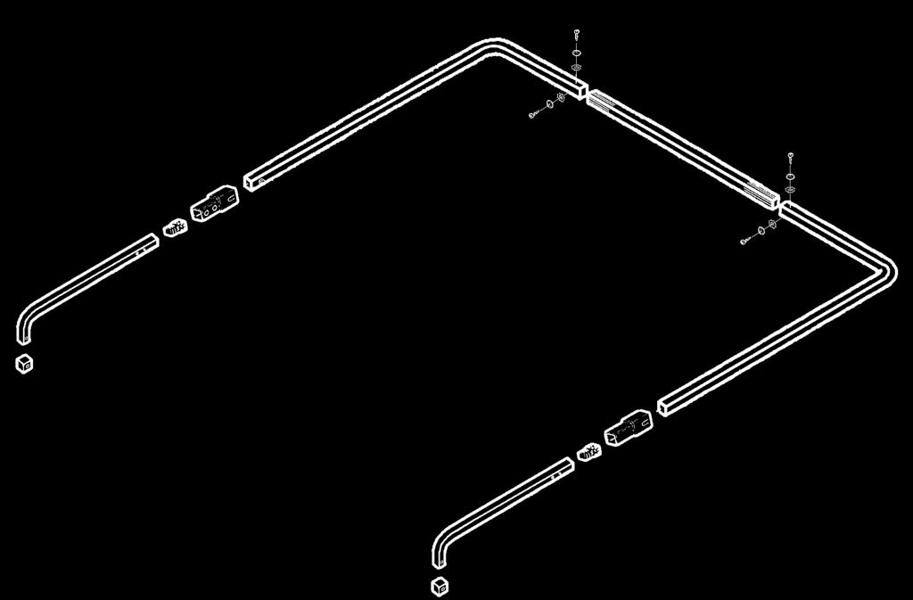 15. Assemble Bottom Main Frame Bar: Insert the outer main frame bar (Item 1) into the middle main frame bar (Item 14).