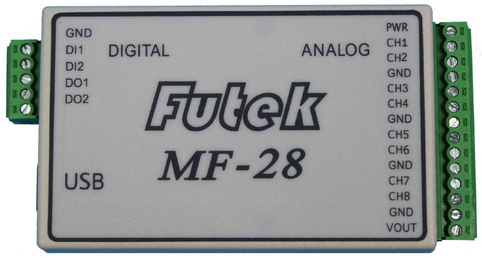 5.5 MF-28 The analog inputs of MF-28 can be configured as 8 single ended inputs (MF-28S) or 4 differential inputs (MF-28D).