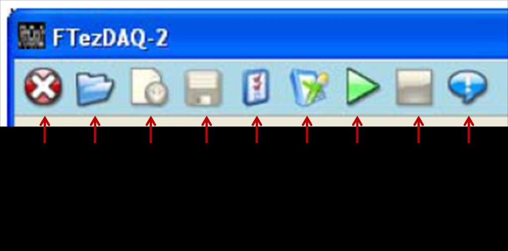 4.2 Icon Functions The functions of the icons on the top left side are as below Start: Stop: Start data acquisition. Stop data acquisition.