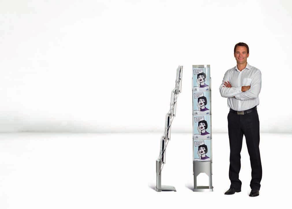 With its stable design and ingenious action, the Brochure Stand is designed to give maximum exposure quickly.