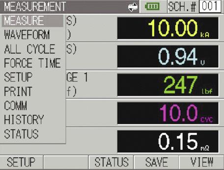 Force range Voltage range Current measurement time Force measurement time Measurement mode for