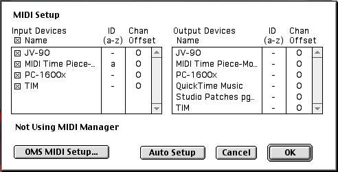III. MAX Since ProTools is outputting MIDI on an IAC bus named TIM (Channel 1-1), we d like MAX to listen to that. In MAX, select FILE > MIDI SETUP.