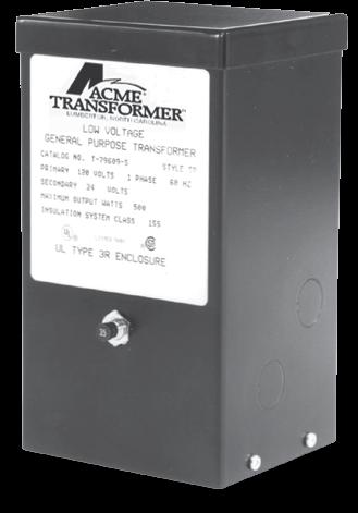 Selection Charts Low Voltage Lighting Transformers LOW VOLTAGE GENERAL PURPOSE TRANSFORMERS Features n UL Listed, CSA Certified. n 100, 150, 300, 600, 750, 1000 VA.