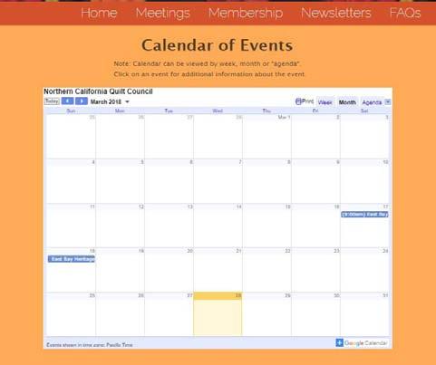 This calendar is intended for both teachers and guild program chairs to post workshops that have been booked.