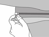 Pull down gently on the Rear Bow and slip plastic into retainer Step Thirteen SECURE CENTER BOW Wrap the hook and loop flap inside the top around the Center Bow and fasten it to itself.