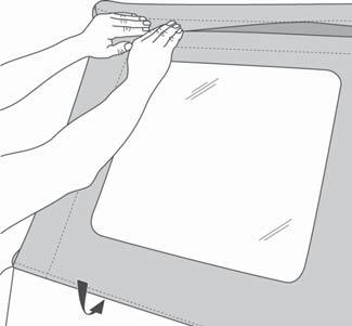 Secure Quarter Window Close the zipper and slip the plastic along the bottom of the Side Window into the channel
