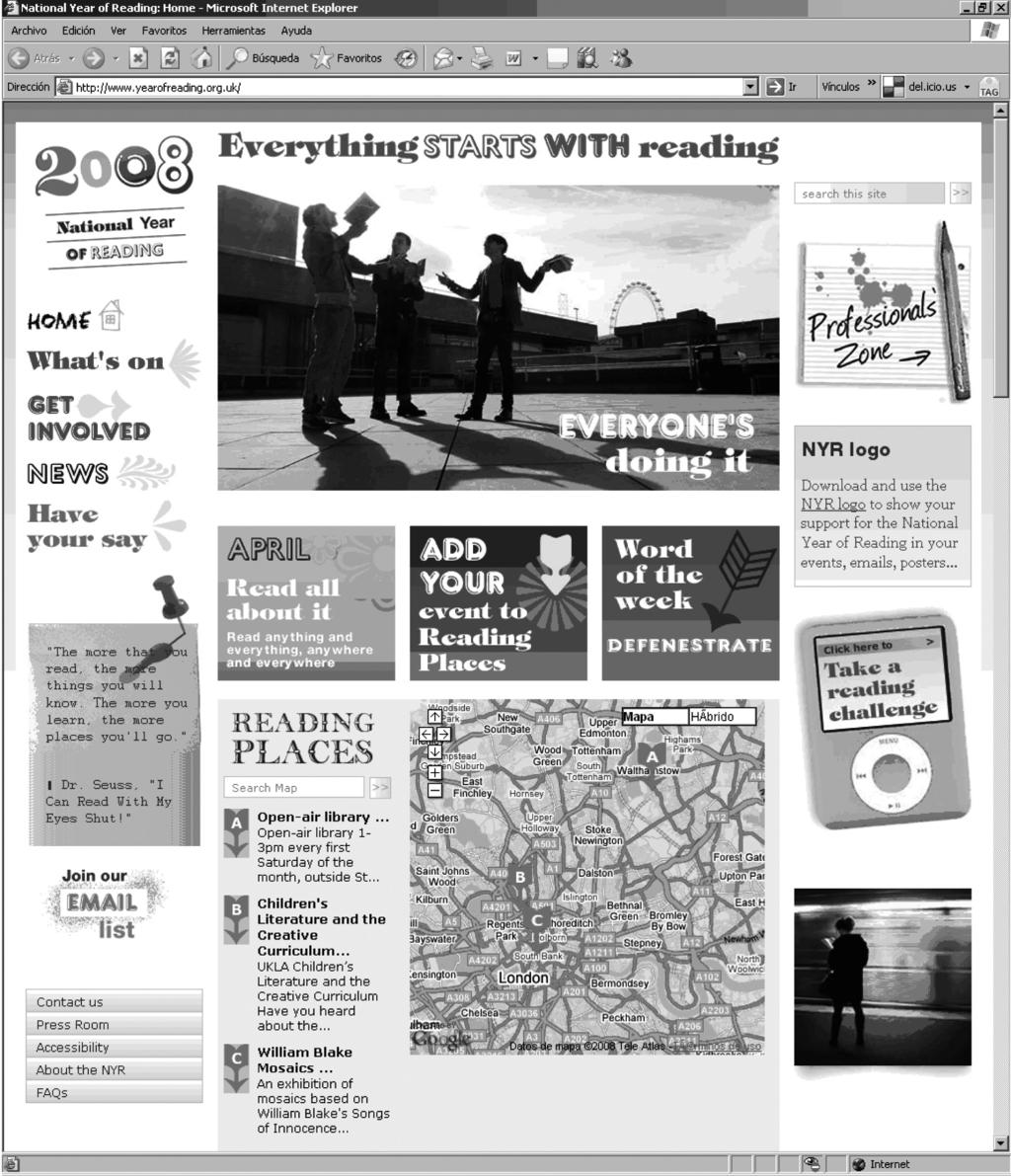 REING OMPREHENSION FIRST TEXT: 2008 National Year of reading Read the