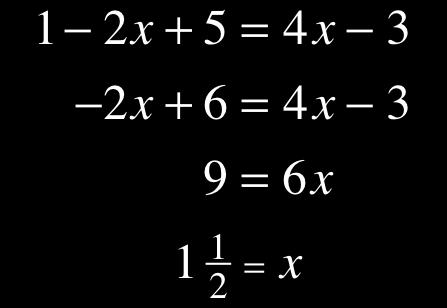 Now we can go back and solve the original problems. a. 3 + 7 =!!1 =!8 =! b. c. d. 3! +1 =!! 5 + 5 3! 3 = 3! 5!3 =!5!3 "!