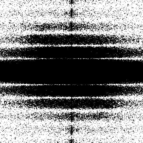 within the power spectrum in the frequency domain. This regular structure has a relationship to the length and the direction of the blur.
