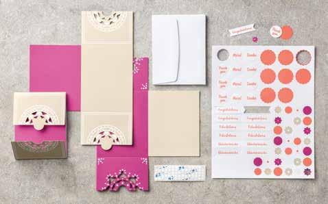 white envelopes; 1 die-cut sheet with English, French, and