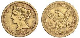 very fine 1,800-2,200 42 Five Dollars, 1844.