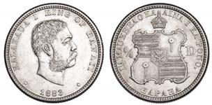 Kalakaua I, Quarter-Dollar, 1883 (KM. 5).