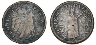 coinage, Farthing, 5.69g/12h (S 6569; DF 342; Breen 208; Whitman 11500).