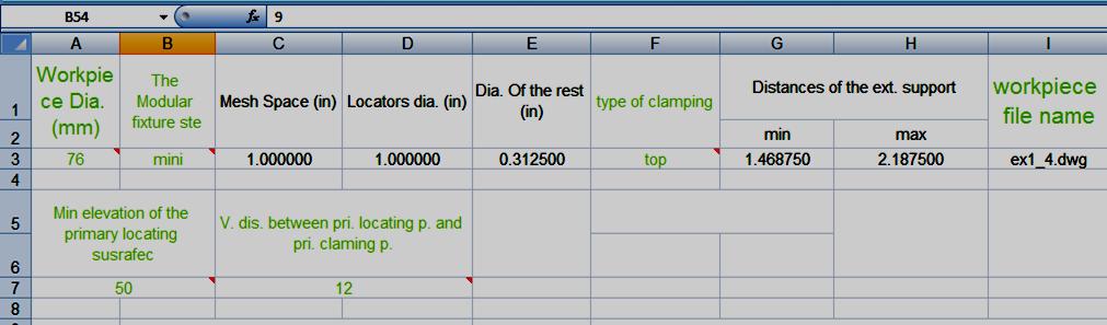 Fig. 4-13 A part of Excel