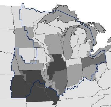 September to January 1995-2004. Uses: Identify counties with greater harvest of waterfowl using shallow semi-permanent marsh, thus potentially identifying importance for migration.