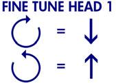 Fine Tune Head 2: By turning this knob (2) clockwise; Head 2 moves towards the operator side, which will