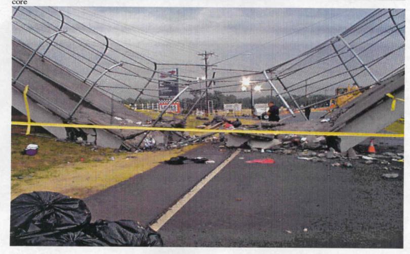 Figure 3: Collapse of a pedestrian bridge outside Lowe s Motor Speedway North Carolina.