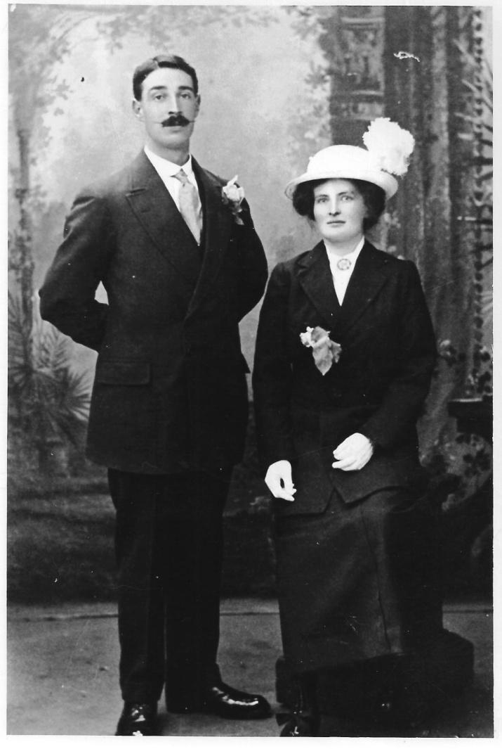 Anthony Evan Morgan and Emily James Wedding Day 1 May 1915 in 1916 with Emily Elizabeth Nelly Morgan My Morgan Grandparents Anthony Evan Morgan and Emily James Anthony Evan Morgan