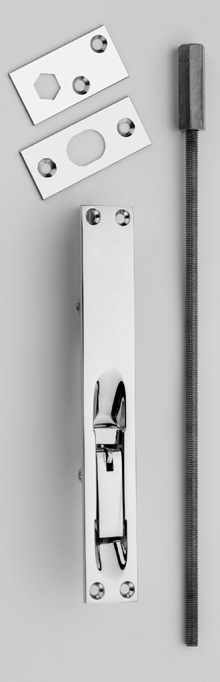 The 0443 Sunk Slide Flush Bolt is available in a variety of lengths and widths for either edge or face fitting into the