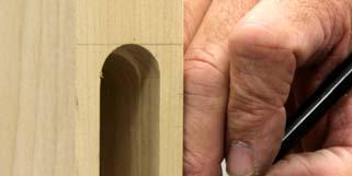 center of the mortise