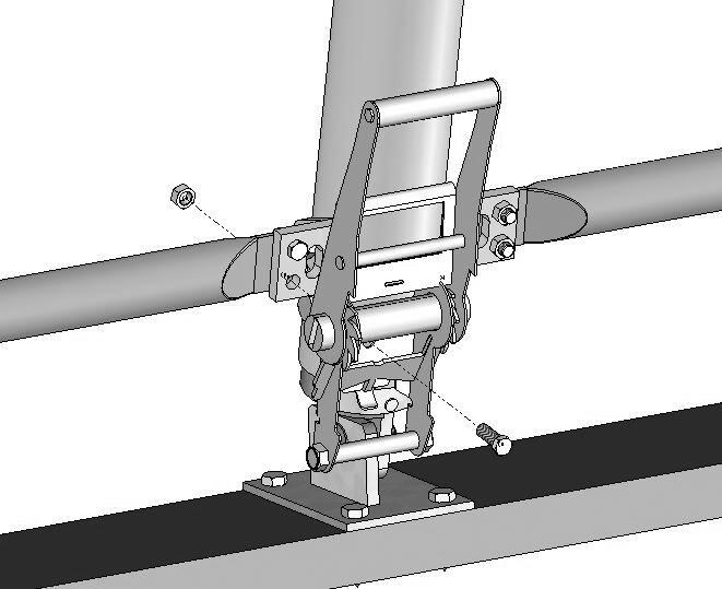 Install the SIDE Ratchets for the Main Cover Before turnbuckles are tightened, attach all QH1065 side ratchets on the inside of the assembled frame.