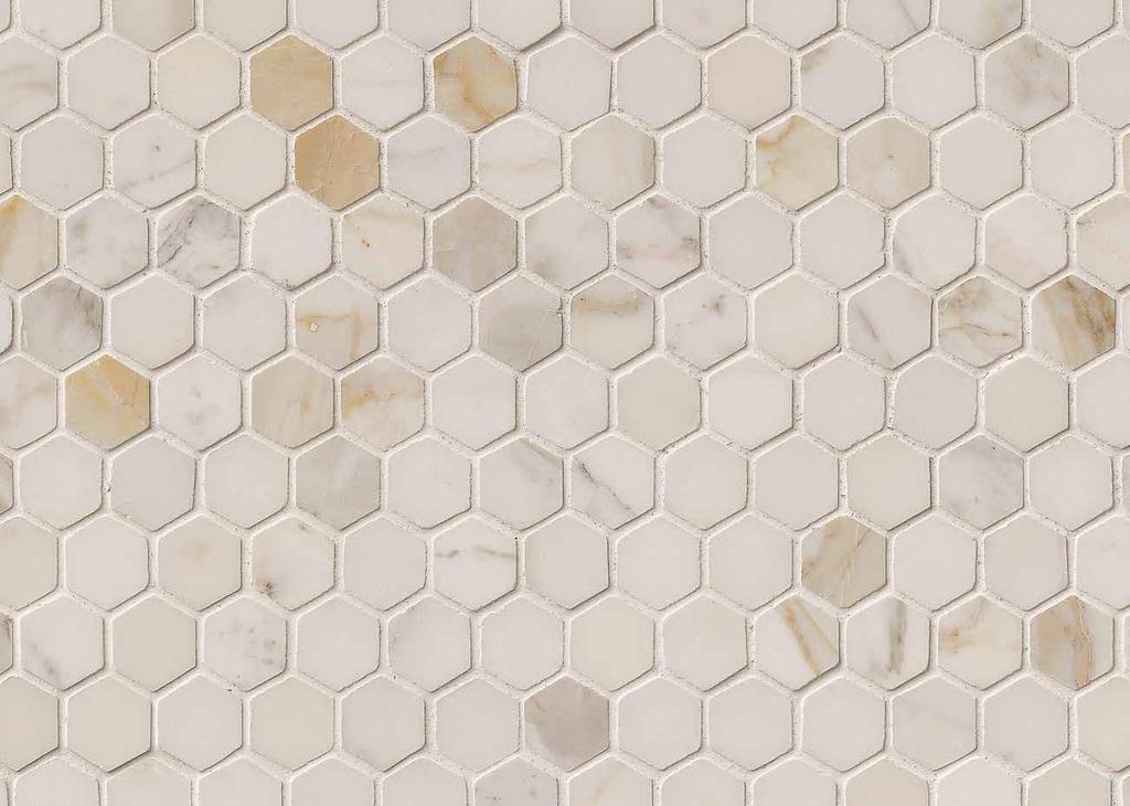 Calacatta Gold 1" Hexagon Polished ID: SMOT-CALAGOLD-1HEX Grout: