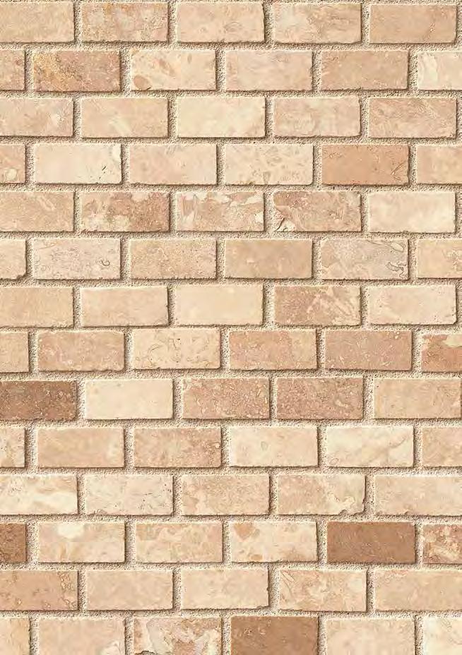 Noce/Chiaro Mini Brick Pattern Honed