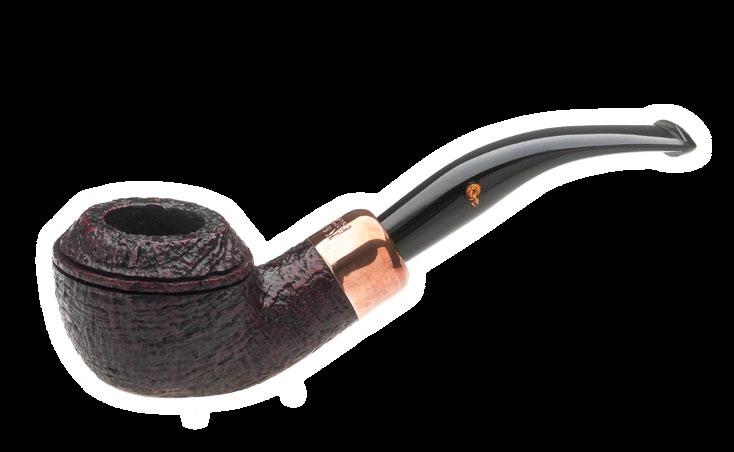 The rich copper mount is contrasted with a deep ruby stain that is applied to each briar.