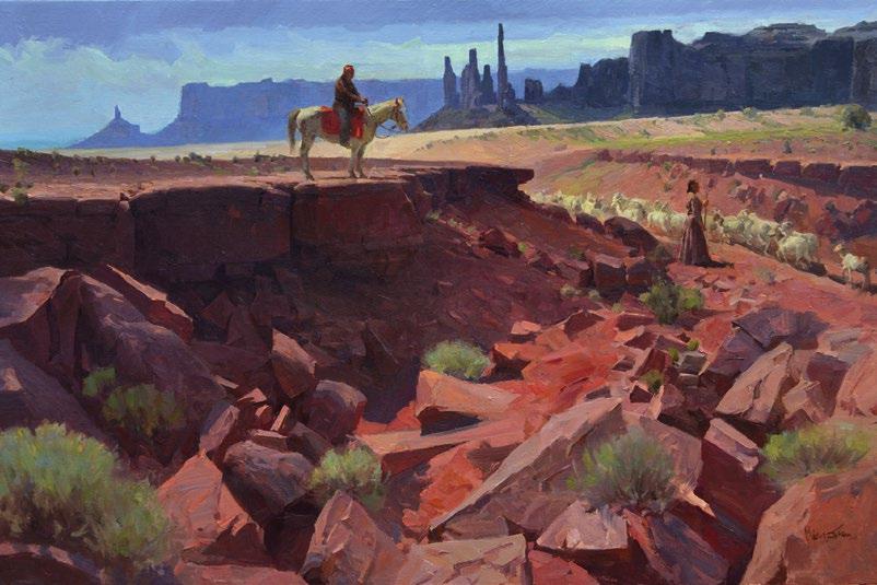Mian Situ, Sheepherding, Monument Valley, oil on canvas, 20 x 30 Maryvonne Leshe remembers joining Trailside Galleries in October of 1977.
