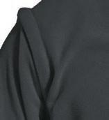 on the cuffs Two side pockets Full zip Easy care garment Shock cord and cord lock in hem and
