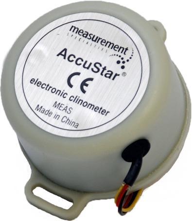 +/-60 o total sensing range CE certified Analog, digital and PWM outputs High accuracy / low cost Lightweight and compact Rugged plastic housing DESCRIPTION The AccuStar Electronic Clinometer is an