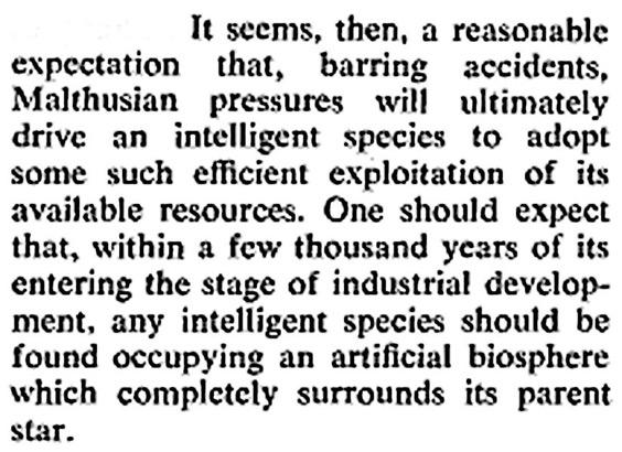 Paper by Freeman Dyson in Science, vol. 131, pg.