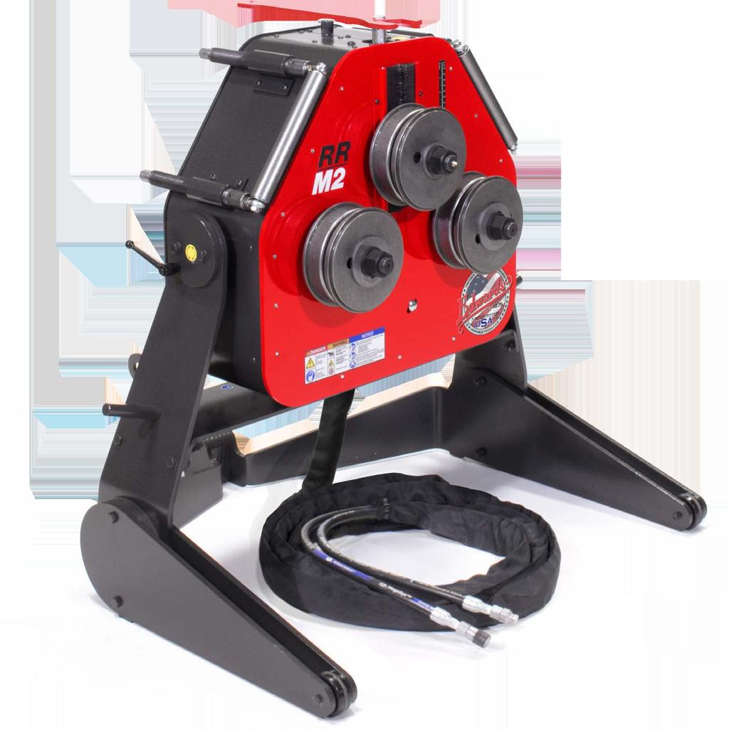 Radius Roller Signal Word Panel Hydraulic accessory controls powered by Ironworker/ Porta-Power.