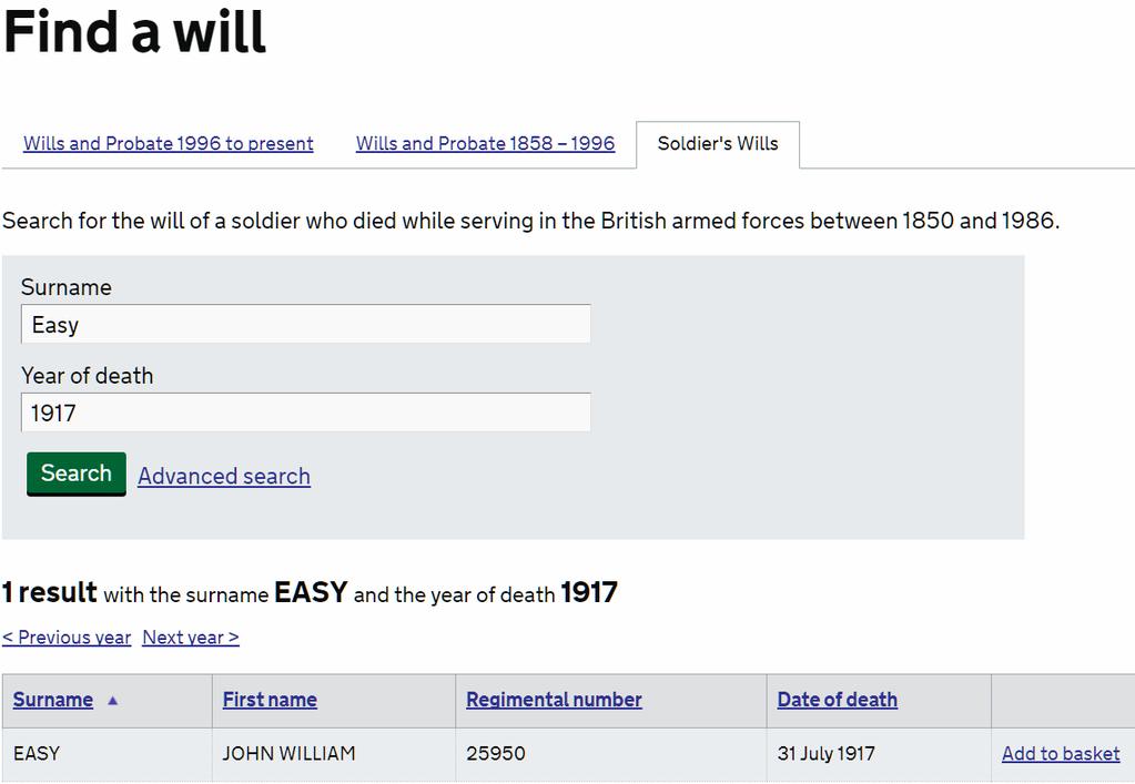A copy of a Will and Probate will cost 10 Once you have paid the Will appears on your account on their web site.