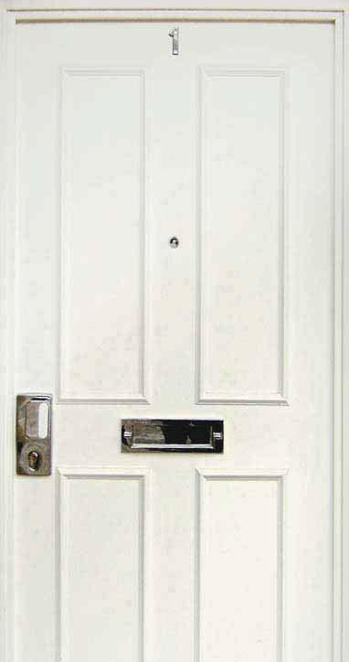 Anti-Vandal Front Entrance Doors Hardwood Laminated Doors with Plant-on Moulding Features 44mm thick