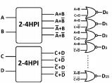 They are named 2 4HP (9 nmos, 6 pmos) and 2 4HPI (6 nmos, 9 pmos), where HP stands for high performance and I stands for inverting. The 2 4HP and 2 4HPI schematics are shown in below. outputs.