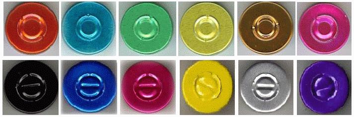 Standard Centre Tearout 20mm Alum Caps CT-CTOCrimp(X) Red, Light Blue, Green, Gold, Copper, Magenta $0.