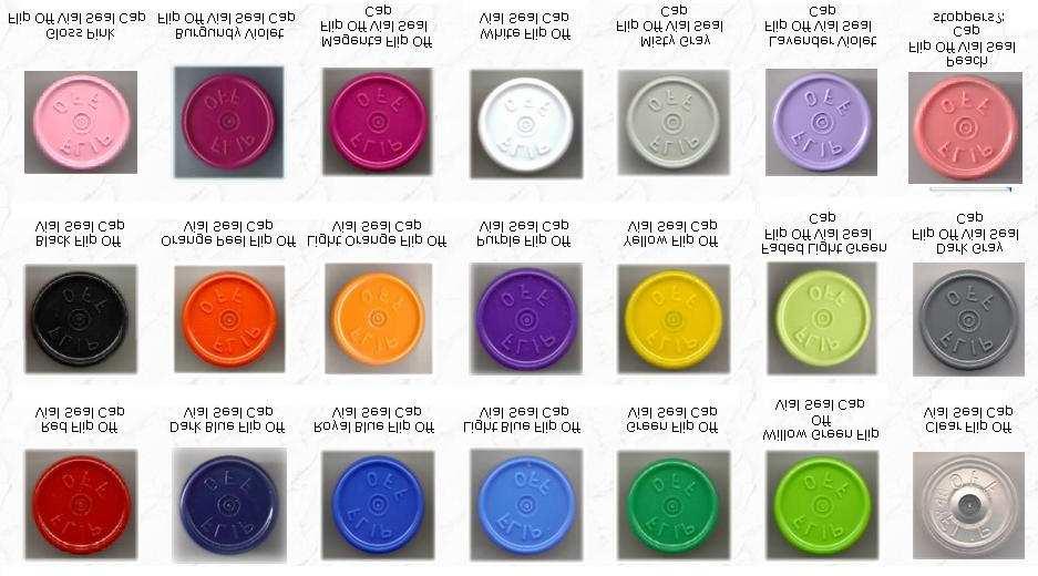 20mm FlipOFF Caps WestPharma / 2011 - Chromalytic most Colors in stock Melb >2000+ : - some Colors imported to Order; Large Qtys to Order 2 to 3 weeks CT-20WPFO-R CT-20WPFO-DB CT-20WPFO-RB